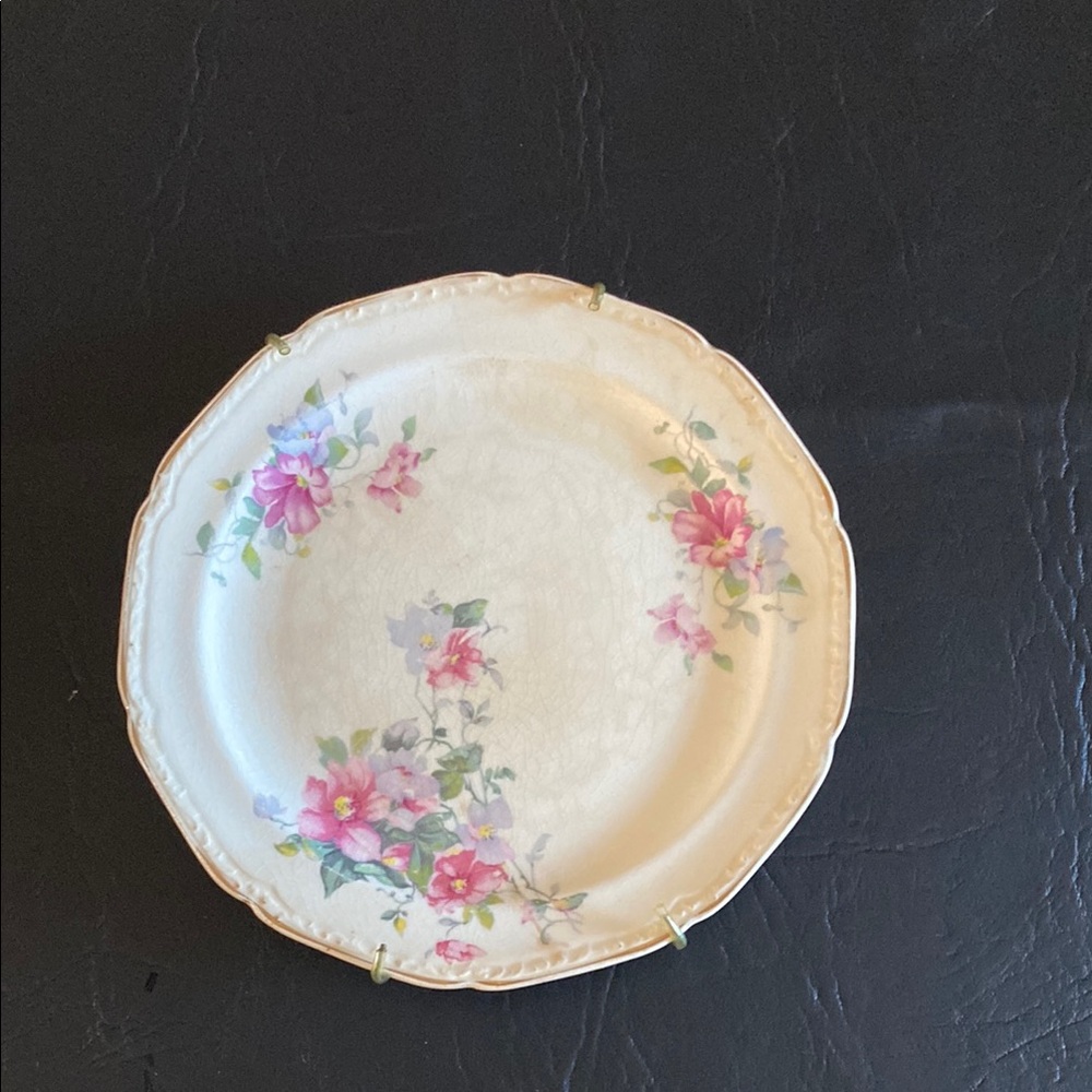 Elegant White and Pink Floral Dinnerware Plate